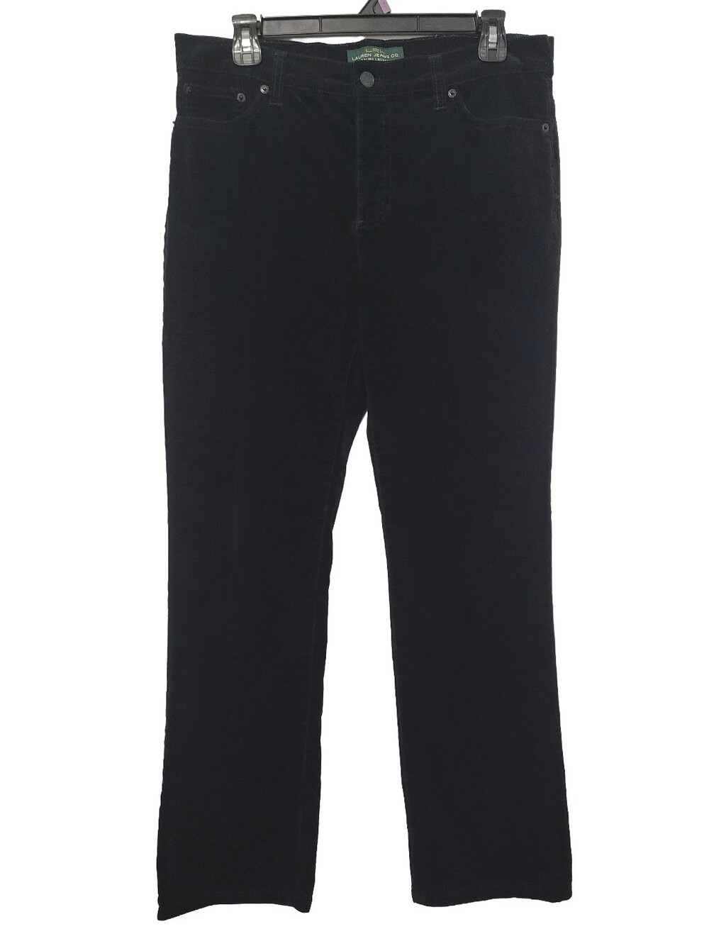 Lauren Ralph Lauren Jeans Co Classic Straight Black Corduroy Jeans Sz 12 PETITE